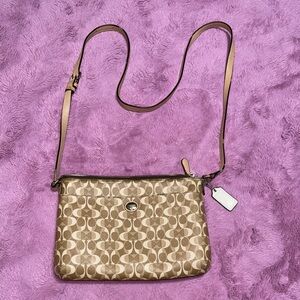 Coach Tan Crossbody Bag with Elegant Design